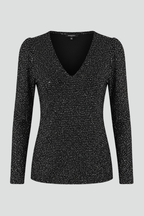 Camicetta donna scollo a V e maniche lunghe