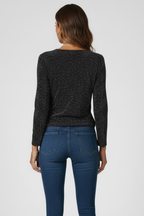 Camicetta donna scollo a V e maniche lunghe
