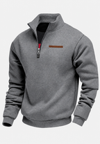 Sweatshirt de homem com meio fecho e gola subida