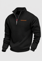 Sweatshirt de homem com meio fecho e gola subida