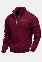 Sweatshirt de homem com meio fecho e gola subida