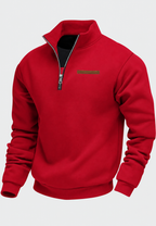 Sweatshirt de homem com meio fecho e gola subida
