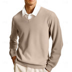 Camisola de homem com decote em V e mangas compridas