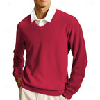Camisola de homem com decote em V e mangas compridas