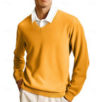 Camisola de homem com decote em V e mangas compridas