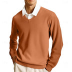 Camisola de homem com decote em V e mangas compridas