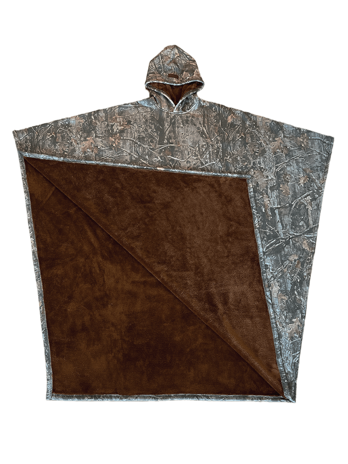 Poncho unisex con cappuccio, taglio ampio, fodera
