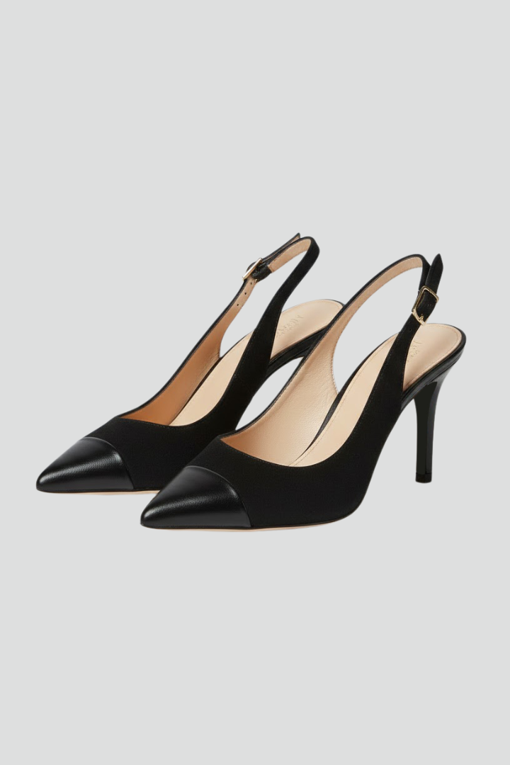 Slingback-pumps til damer med spids tå og justerbar rem