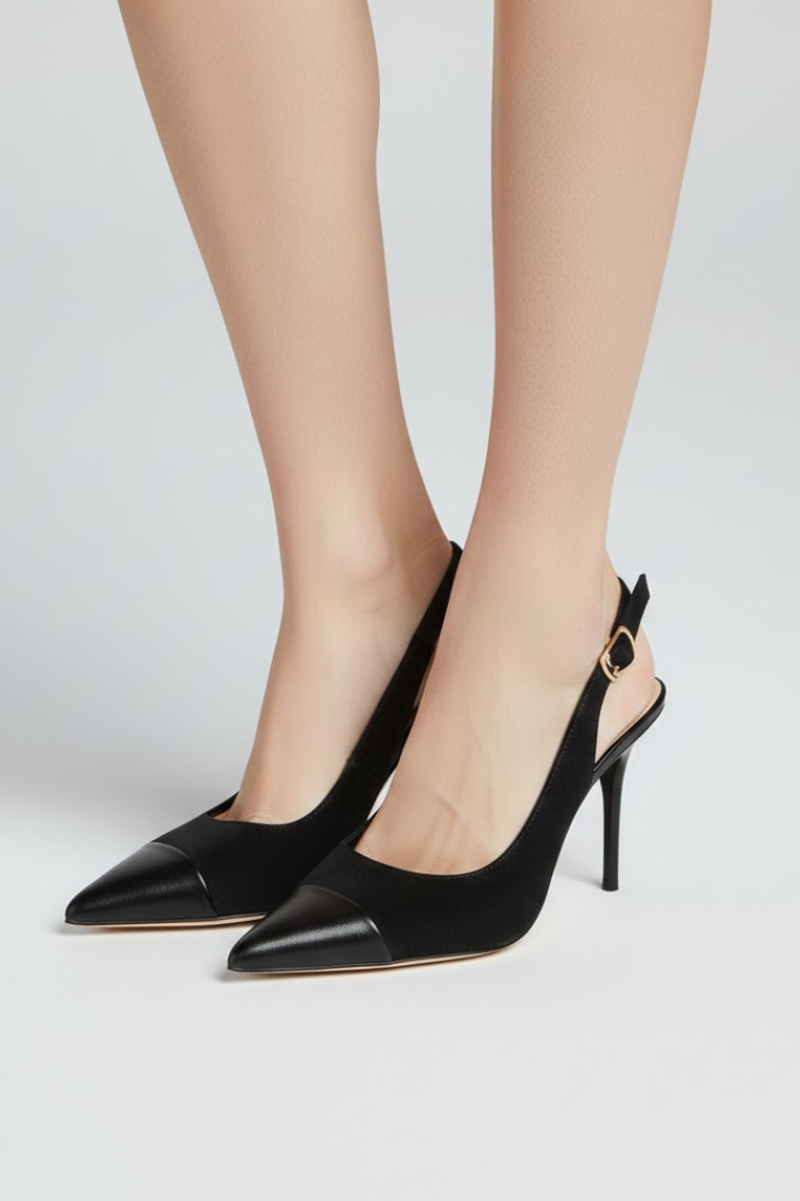 Décolleté slingback donna con punta appuntita e cinturino regolabile