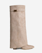 Bottes hautes femme au-dessus du genou avec bride décorative