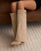 Bottes hautes femme au-dessus du genou avec bride décorative