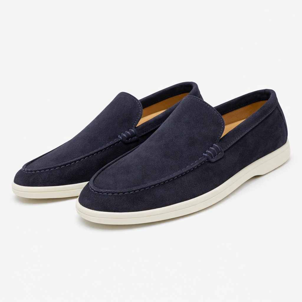 Mocassini unisex slip-on con cuciture e suola piatta