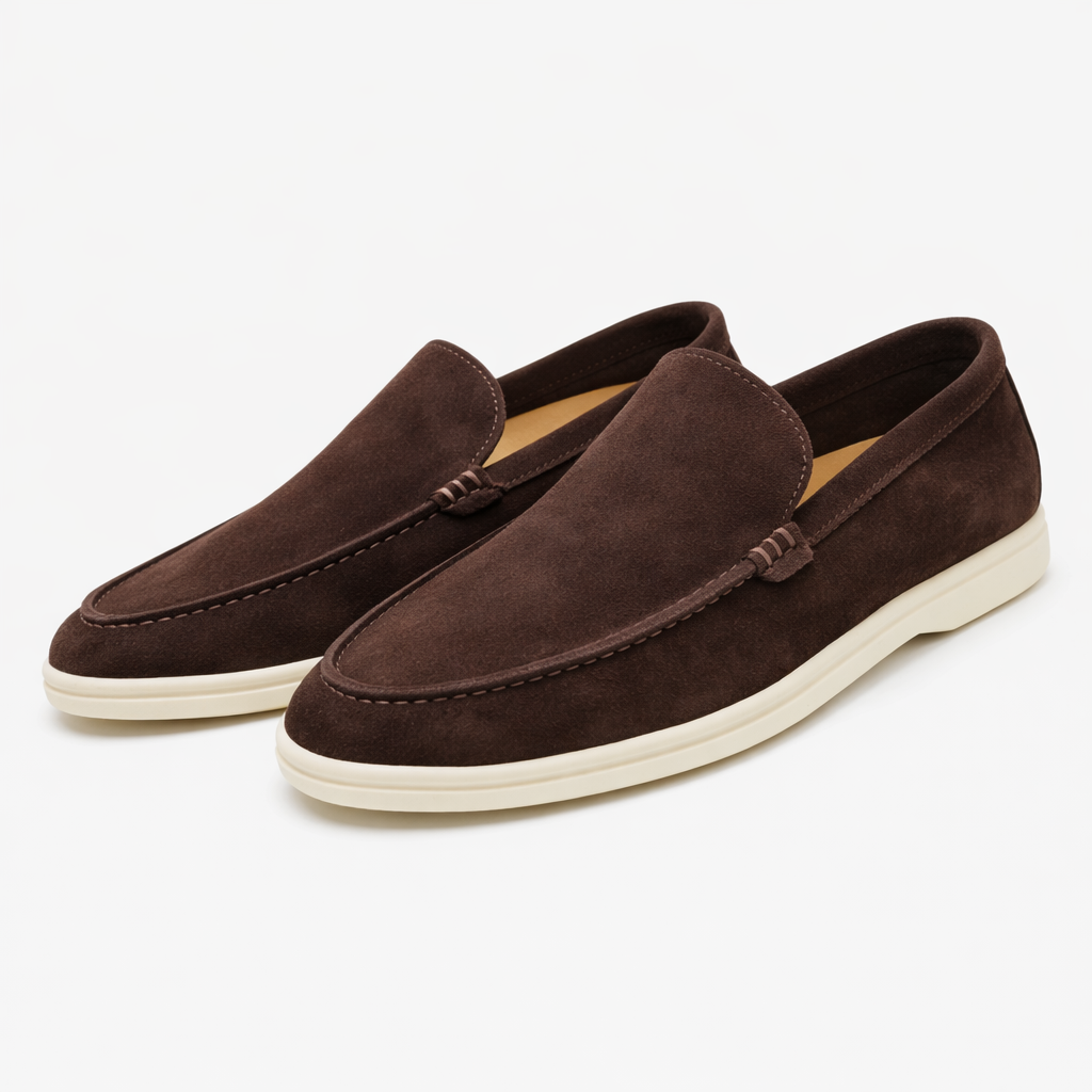 Mocassini unisex slip-on con cuciture e suola piatta
