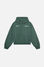 Bluza unisex z kapturem, długim rękawem i białym nadrukiem graficznym na plecach