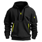 Sweatshirt com capuz de homem com bolsos de fecho
