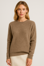 Maglione donna classico con scollo rotondo e maniche lunghe