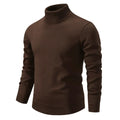 Pull homme à col roulé manches longues coupe classique