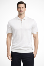 Polo homme côtelé à manches courtes