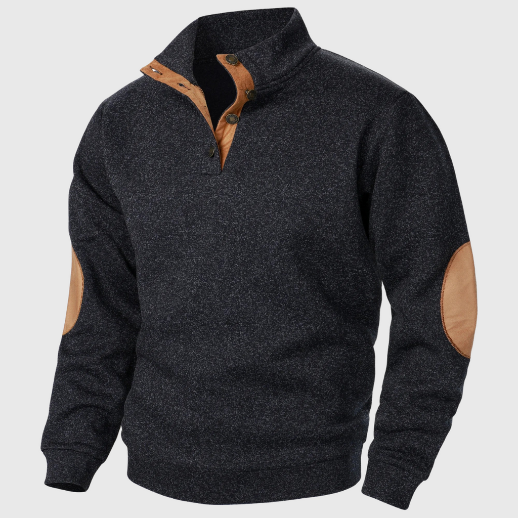 Camisola de malha de homem com gola subida e manga comprida
