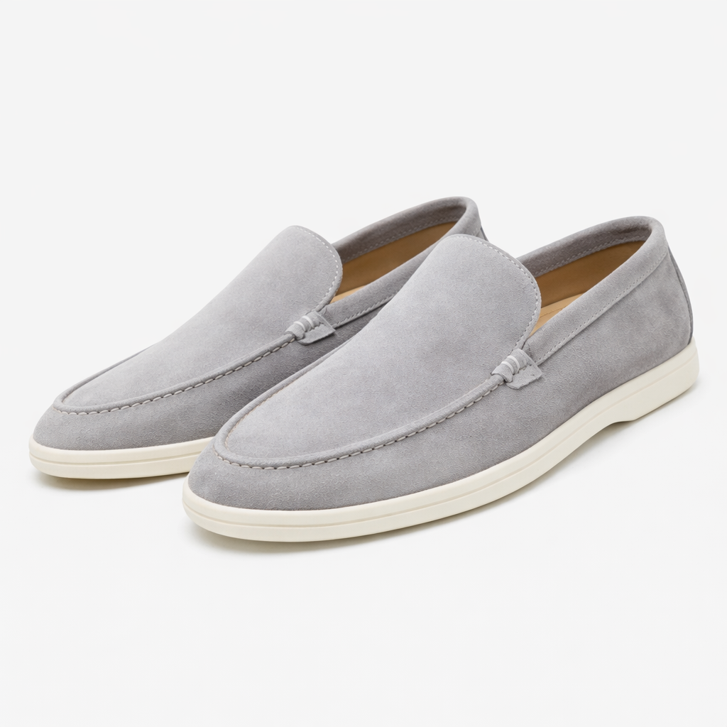 Mocassini unisex slip-on con cuciture e suola piatta