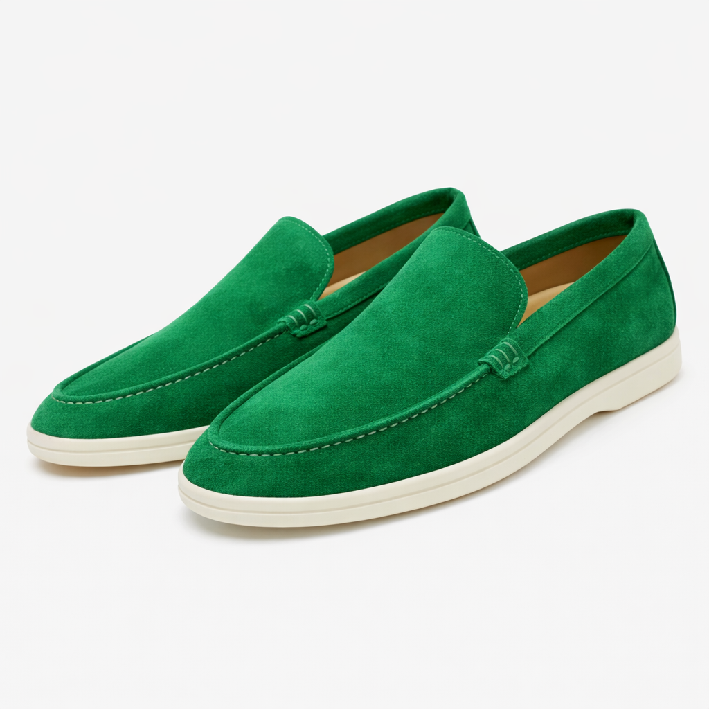 Mocassini unisex slip-on con cuciture e suola piatta