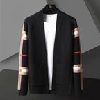 Cardigan uomo in maglia a righe con tasche