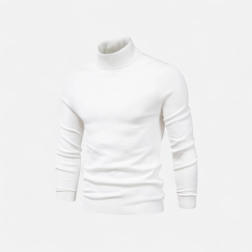 Jersey de hombre ajustado con cuello alto, manga larga