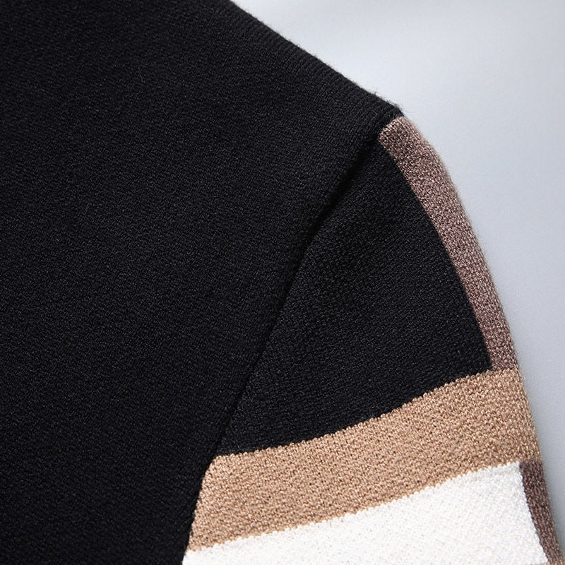 Cardigan uomo in maglia a righe con tasche