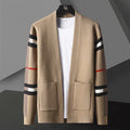 Cardigan uomo in maglia a righe con tasche