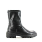 Botine biker de damă negre pe talpă groasă