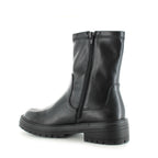 Botine biker de damă negre pe talpă groasă