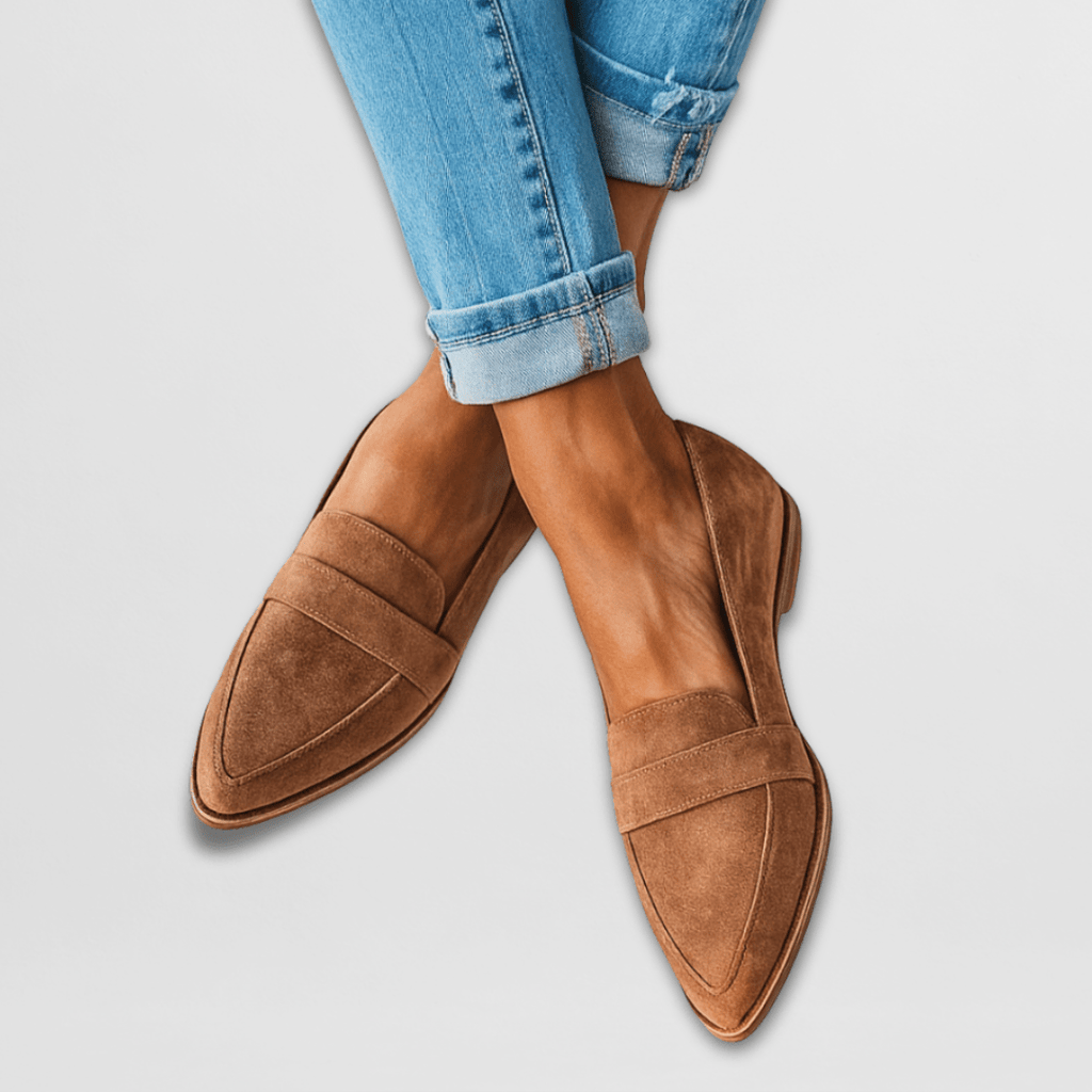 Női bebújós loafer pánttal, lapos sarokkal