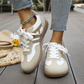 Sneakers til damer med snørebånd og kontrastpaneler