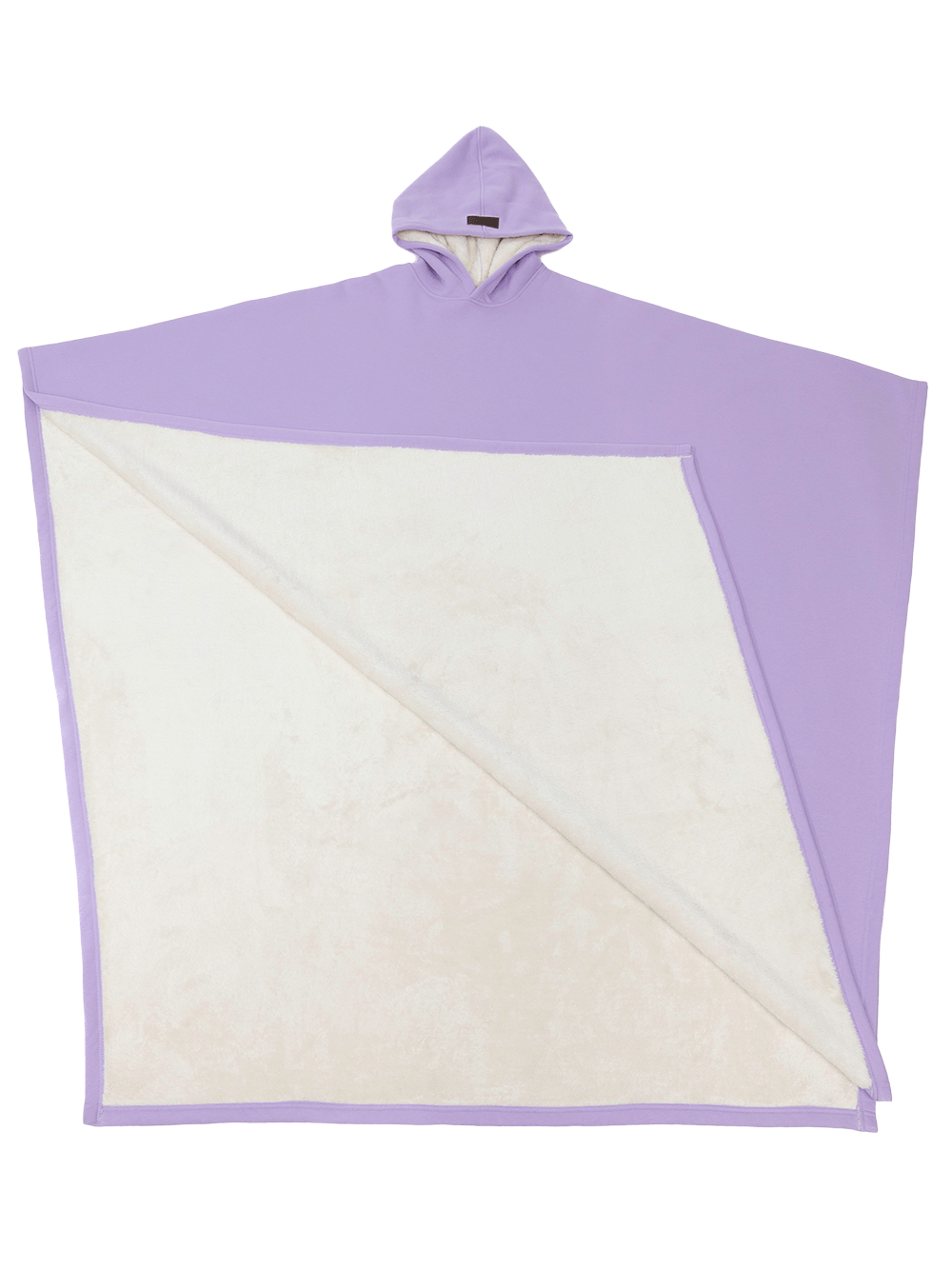 Poncho unisex con cappuccio, taglio ampio, fodera