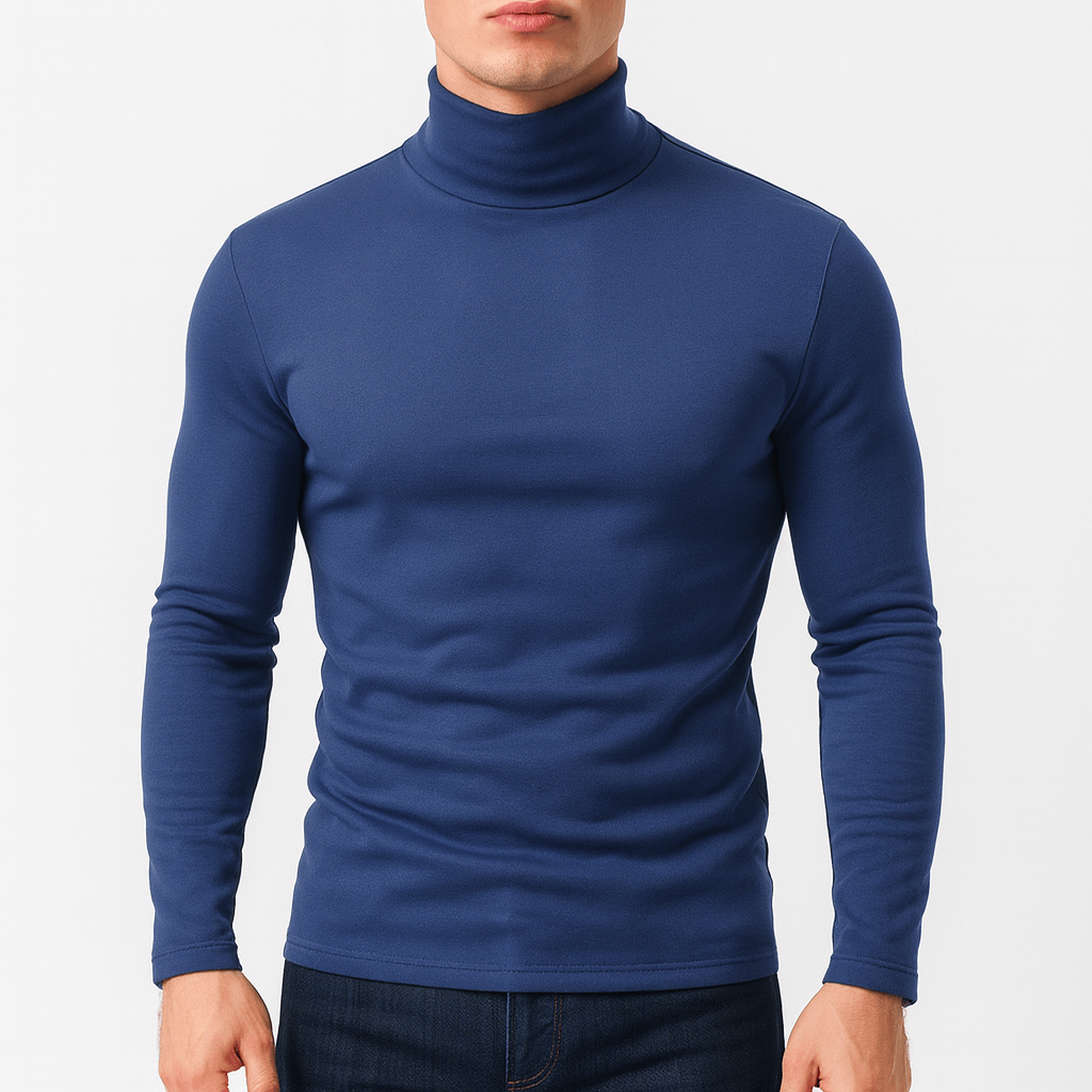 T-shirt uomo a collo alto aderente, manica lunga