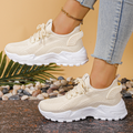 Sneakers donna con plateau con lacci, multicolore