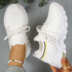 Sneakers donna con plateau con lacci, multicolore