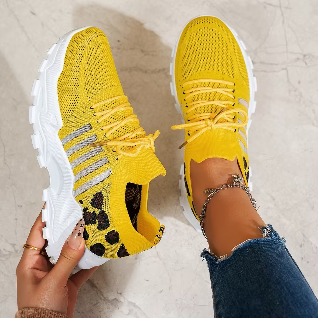 Sneakers donna con plateau con lacci, multicolore