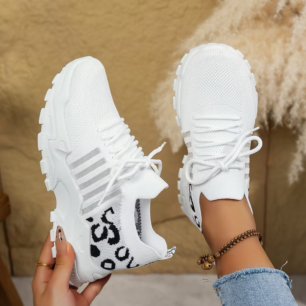 Sneakers donna con plateau con lacci, multicolore