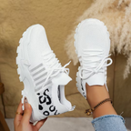Sneakers donna con plateau con lacci, multicolore