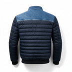 Giacca uomo trapuntata in denim con collo alto