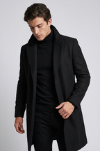 Abrigo largo de hombre formal slim fit con solapas