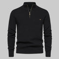Pull homme en maille à col montant et zip 1/4