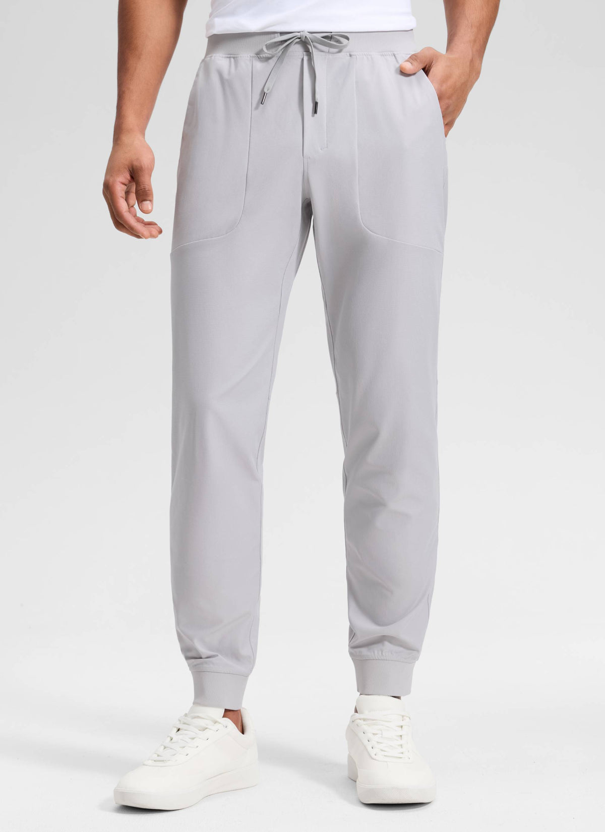 Tætsiddende joggingbukser til mænd med ribkant og lange ben