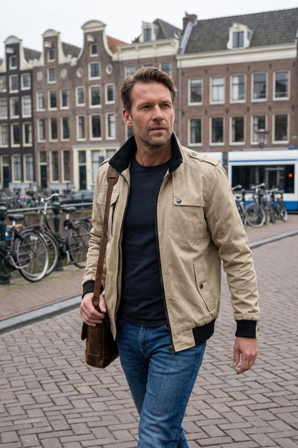Veste homme à col montant et poches