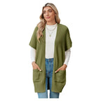 Cardigan femme en maille sans fermeture avec poches