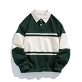 Polo sudadera unisex de rayas con manga larga