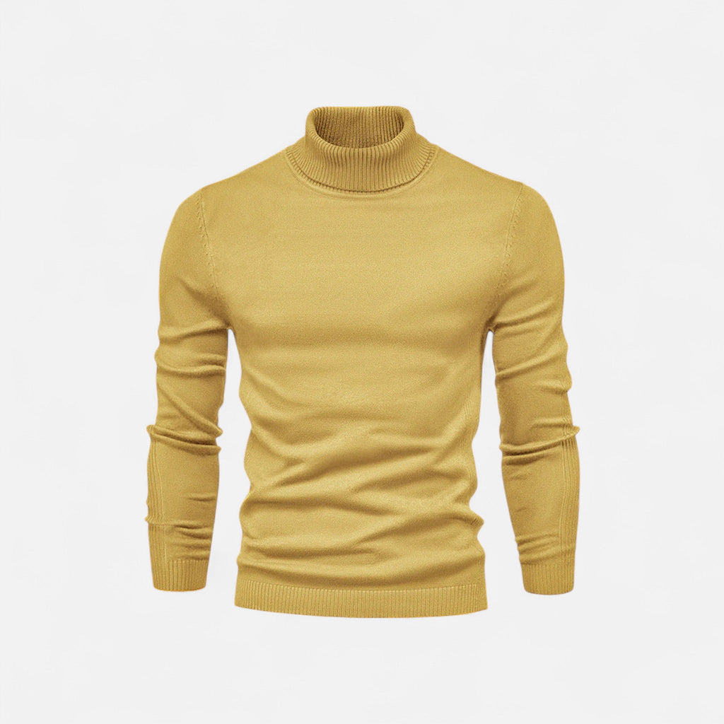 Jersey de hombre ajustado con cuello alto, manga larga