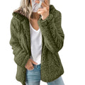 Veste en peluche femme à capuche, manches longues