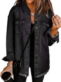 Veste en jean femme à col et poches